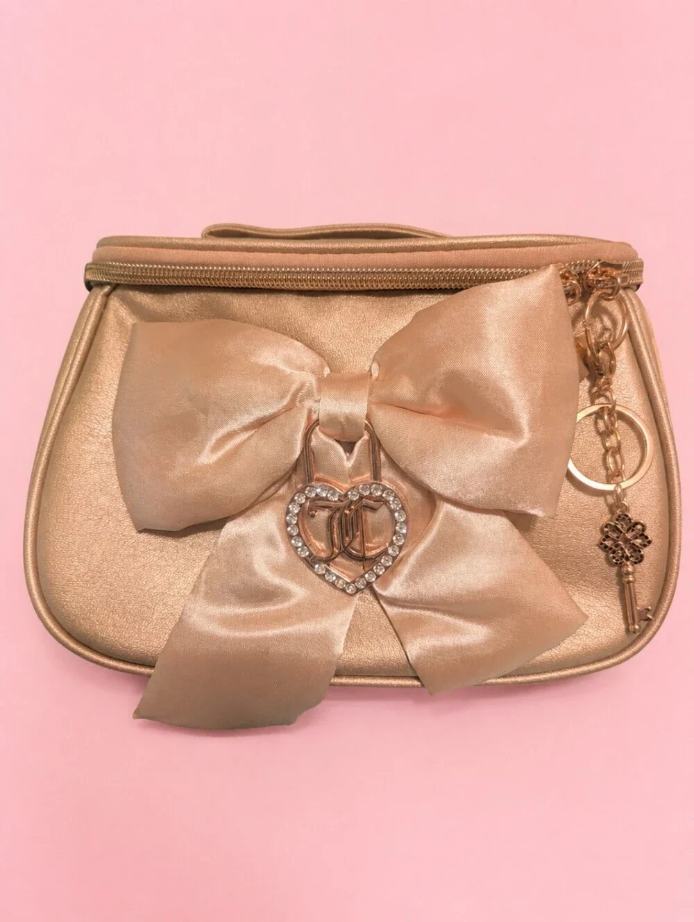 Juicy Couture Gold Satin Cosmetics Bag